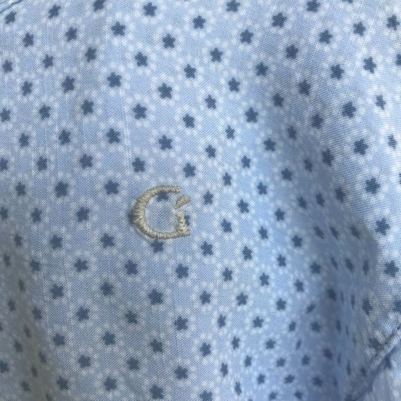 Comma Casual Identity Shirt Blouse Size 40 Hi Low Roll Tab Sleeves Blue … - Picture 12 of 13